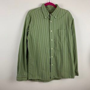 Gap Classic Fit Large Mens Shirt Green Long Sleeve Button Front Collared